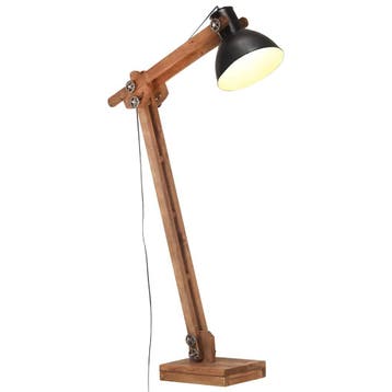 vidaXL Vloerlamp E27 massief mangohout zwart, Verzenden, Nieuw