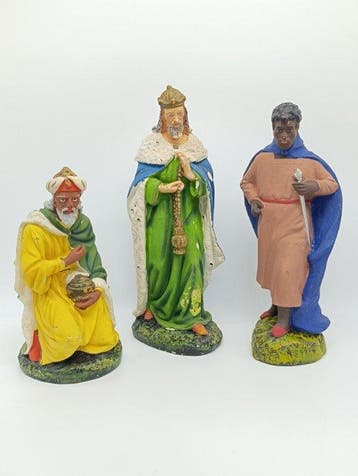 Figuur - I Re Magi - 30 cm - Gips, Met de hand geschilderd