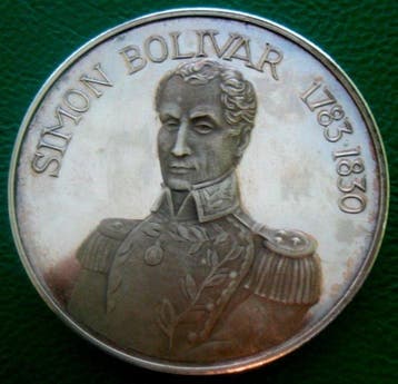 Colombia. Medal Simon Bolivar El Libertador  .999 0,85 Oz,