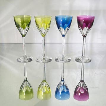 Val Saint Lambert - Drinkset (4) - Handgesneden Kristal -