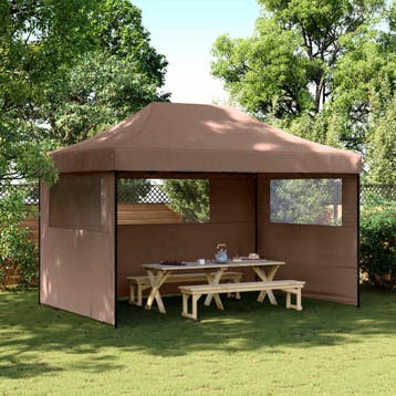vidaXL Partytent 279 x 410 x 315 cm Bruin Oxford Stof, Verzenden, Nieuw