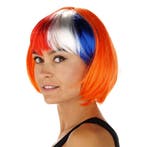 Pruik Bob + Pony RWB Oranje, Ophalen of Verzenden, Nieuw