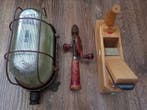 Industriële lamp, boor, schaaf - Emaille bord (3) - Legering, Antiek en Kunst