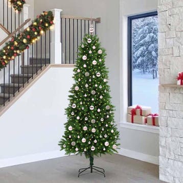 vidaXL Kerstboom met 300 LED met standaard Groen 240 cm PE, Verzenden