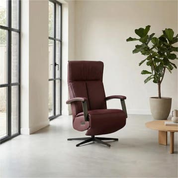 Leren relaxfauteuil met hartbalans Pure - Toledo Bordeaux, Bohemian, Industrieel, Modern, Scandinavisch, Nieuw, Ophalen of Verzenden