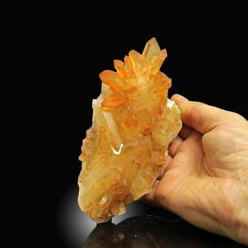 Grote edelsteen oranje kwarts Crystal Cluster - Hoogte: 15.5