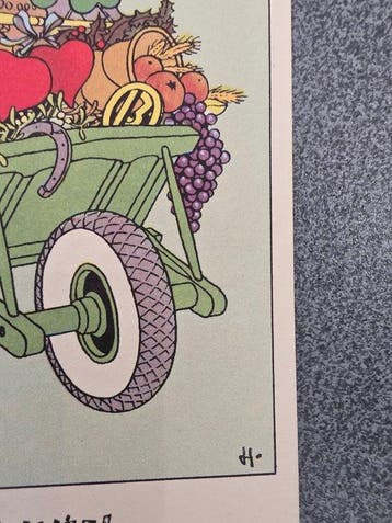 Tintin - Carte postale- Tintin conduit une brouette - 1, Nieuw