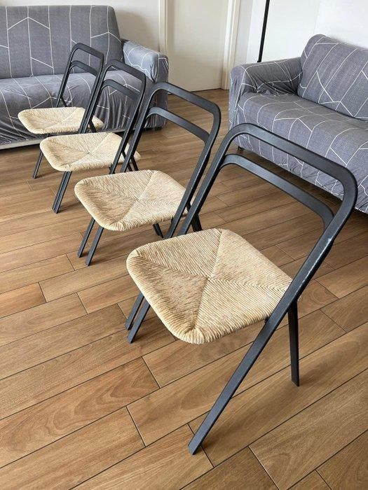 Cidue - Cattelan - Stoel (4) - Rattan, Metaal - Ontwerp, Antiek en Kunst, Antiek | Meubels | Stoelen en Sofa's