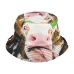 Bucket Hat Hoedje – Koeien Print - Omkeerbaar – One Size –, Nieuw