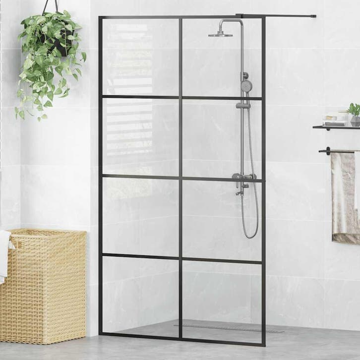 vidaXL Inloopdouchewand 115x195 cm ESG-glas transparant en, Bricolage & Construction, Sanitaire, Envoi