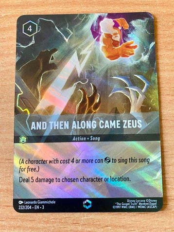 Ravensburger - 1 Card - Disney Lorcana - Zeus 222/204 - EN -, Collections