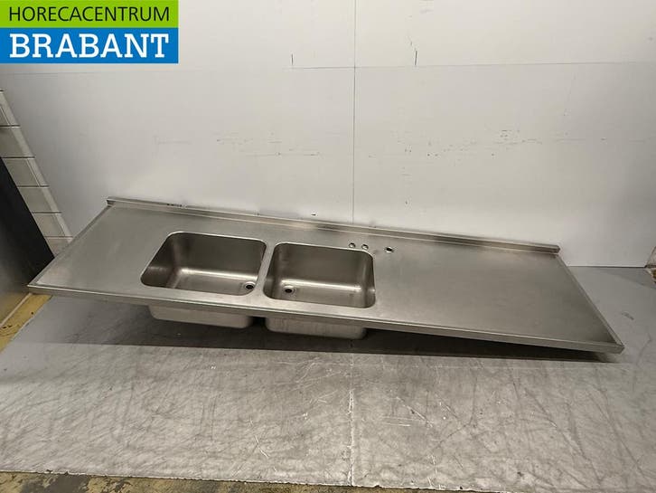 RVS Spoelblad met Dubbele Spoelbak 300 x 84 cm Horeca, Articles professionnels, Horeca | Mobilier & Aménagement, Enlèvement ou Envoi