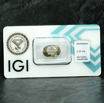 1 pcs Geel, Groen, Bruin, Paars Diaspoor - 5.25 ct -, Handtassen en Accessoires, Edelstenen, Nieuw