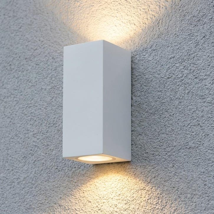 Wandverlichting modern Geo Up en Down Muurlamp Wit, Jardin & Terrasse, Éclairage extérieur, Envoi
