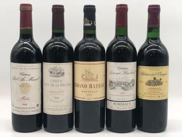 Mixed lot of 5 x 75cl red Bordeaux (rood), Ophalen of Verzenden, Nieuw, Frankrijk, Rode wijn
