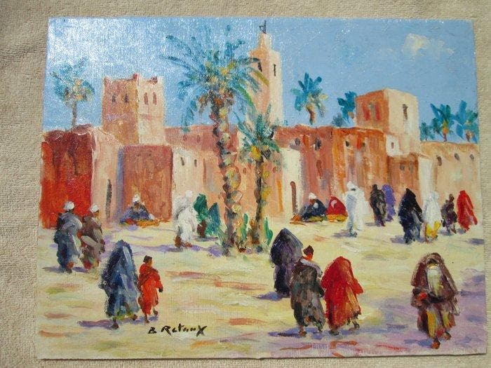 Retaux Bruno (1947) - Vue du Maroc, Antiquités & Art, Art | Peinture | Classique