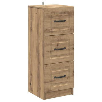 vidaXL Ladekast Artisanaal eiken 33 x 34,5 x 87 cm Bewerkt, Verzenden, Nieuw