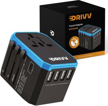 2dekans | Drivv. Universele Wereldstekker - 4x USB & 1x USB, Ophalen of Verzenden