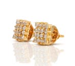 Boucles doreilles cloutées - 14 carats Or jaune - 1.28ct.