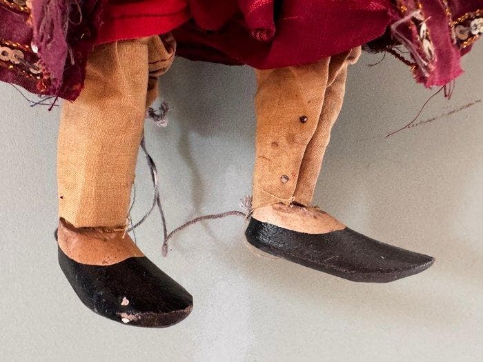 Twee handgemaakte, antieke Birmese marionettenpoppen (yoke, Antiquités & Art, Art | Art non-occidental