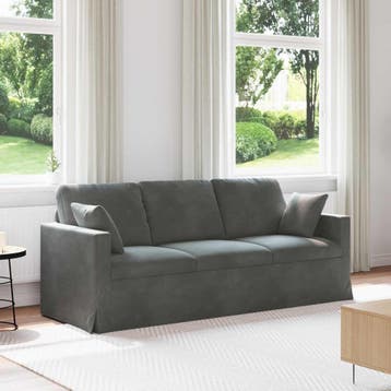 vidaXL bank / zetel Donkergrijs 198 x 78 x 80 cm Fluweel, Verzenden