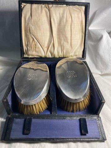 Grand nécessaire de toilette de voyage - Argent 925 -, Antiquités & Art