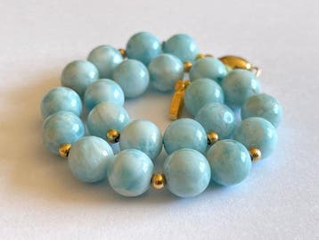 18 karaat (750) goud - Larimar (Certificaat) - Armband