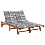 vidaXL Ligbed 2-persoons met kussens massief acaciahout, Tuin en Terras, Verzenden, Nieuw