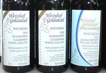 1998 + 1999 + 2002 Eiswein + Auslese: Riesling + Kerner -, Nieuw