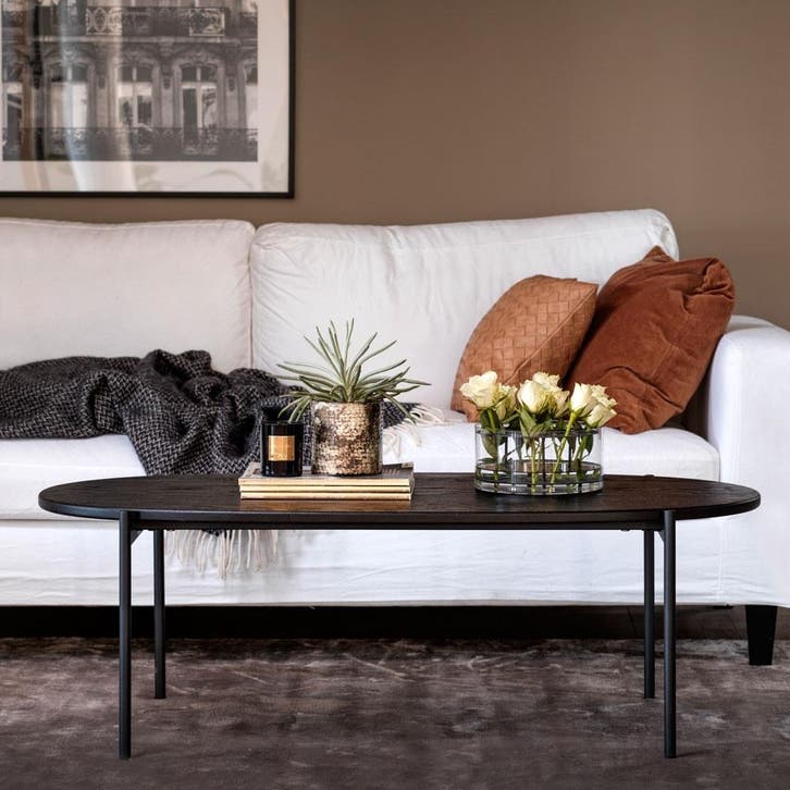 Skye houten salontafel | Zwart | Rechthoekig 120 x 60 cm, Maison & Meubles, Tables | Tables de salon, Envoi