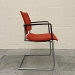 complete set 4x vergaderstoelen Casala rode stoffering,