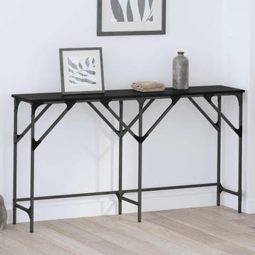 vidaXL Wandtafel Zwart Eiken 140 x 29 x 75 cm Bewerkt hout, Verzenden, Nieuw