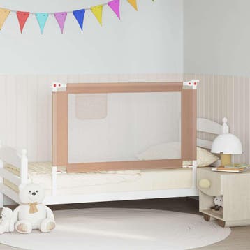 vidaXL Bedhekje peuter 120x25 cm stof taupe, Verzenden, Nieuw