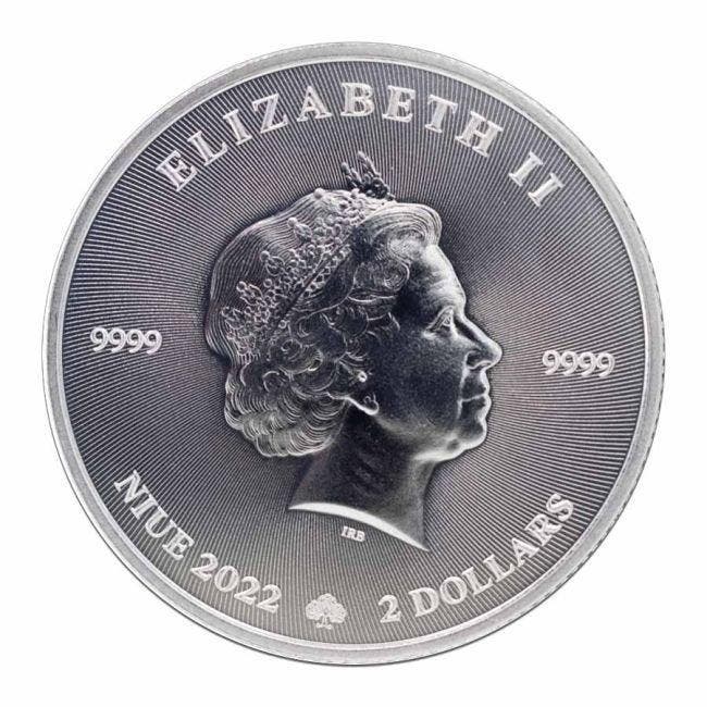 Niue. 2 Dollars 2022 1 oz Niue Shamrock Green Irish Flag, Postzegels en Munten, Edelmetalen en Baren