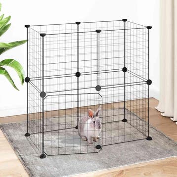 vidaXL Huisdierenkooi met deur 12 panelen 70x35x70 cm staal, Dieren en Toebehoren, Verzenden, Nieuw