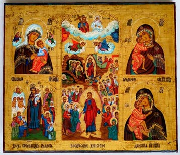 Icoon - Russisch-orthodoxe icoon Christ the Pantocrator,, Antiek en Kunst