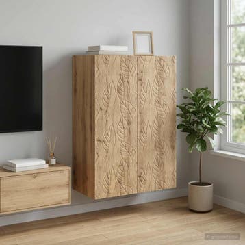 vidaXL Wandkast 66 x 34,5 x 90 cm Bewerkt hout Artisanaal, Huis en Inrichting, Kasten | Overige, Verzenden, Nieuw