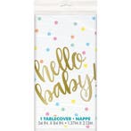 Geboorte Tafelkleed Hello Baby Babyshower 2,13m, Verzenden