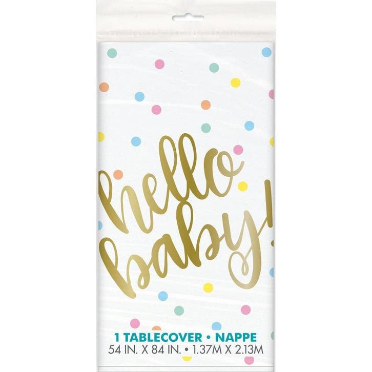 Geboorte Tafelkleed Hello Baby Babyshower 2,13m, Hobby & Loisirs créatifs, Articles de fête, Envoi