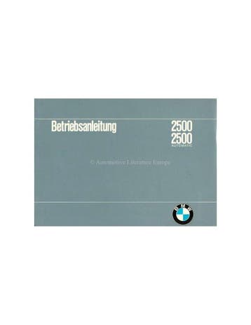 1968 BMW 2500 / 2500 AUTOMAIC INSTRUCTIEBOEKJE DUITS