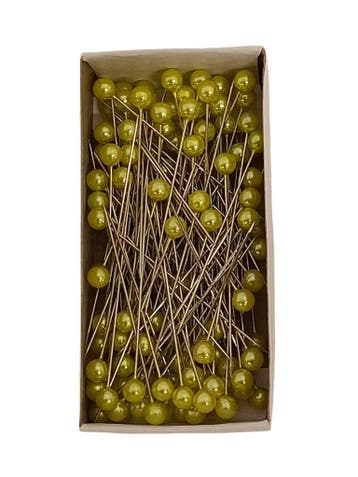 Parelspelden Push pin Lime Groen 6 mm Set 120, Nieuw