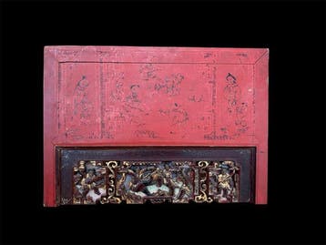 Paneel - houtlak-goud - China - Qing Dynastie (1644-1911) -