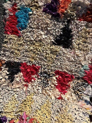Vintage Marokkaanse Boucherouite-loper – Abstracte, Nieuw