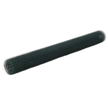 vidaXL Kippengaas 25x1,5 m staal met PVC coating groen, Verzenden, Nieuw