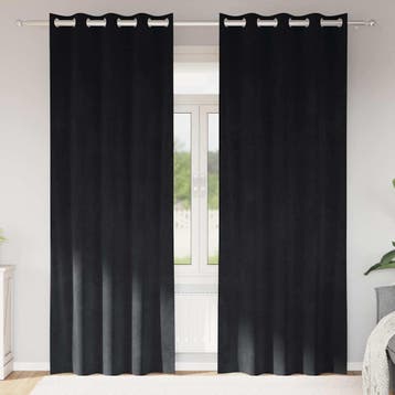 vidaXL Gordijnen 2 st Zwart 140 x 260 cm fluweel, Verzenden, Nieuw
