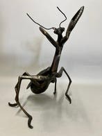 Beeld, Bid Sprinkhaan - 37 cm - Brons