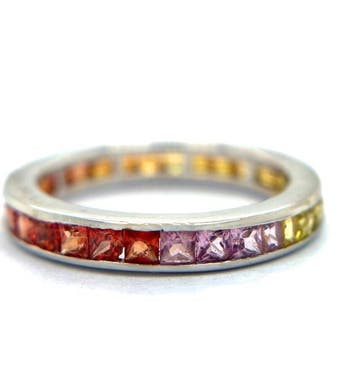Ring - 14 karaat Witgoud - 2.28ct. tw. Saffier, Handtassen en Accessoires, Ringen, Nieuw