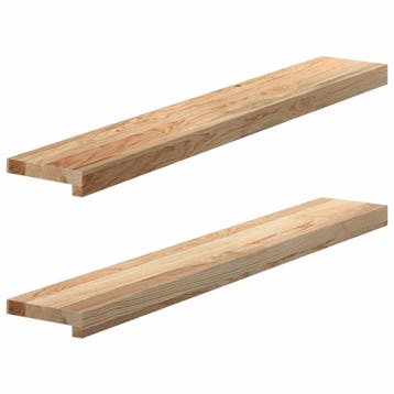vidaXL Vensterbanken 2 st onbehandeld 100x15x2 cm massief, Verzenden