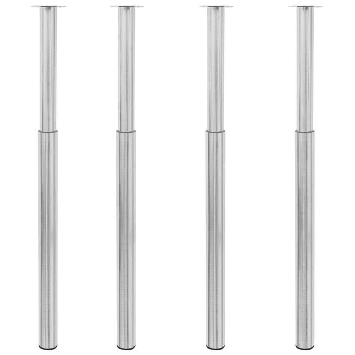 vidaXL Tafelpoten telescopisch 4 st 710-1100 mm roestvrij, Maison & Meubles, Pièces pour table, Envoi