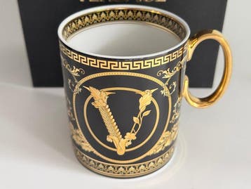 Rosenthal - Versace - Mok - Virtus Gala Black beker met